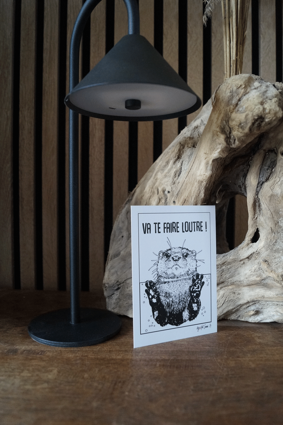 Cadre / carte postale | VA TE FAIRE LOUTRE | 10x15cm | Animaux montagnar