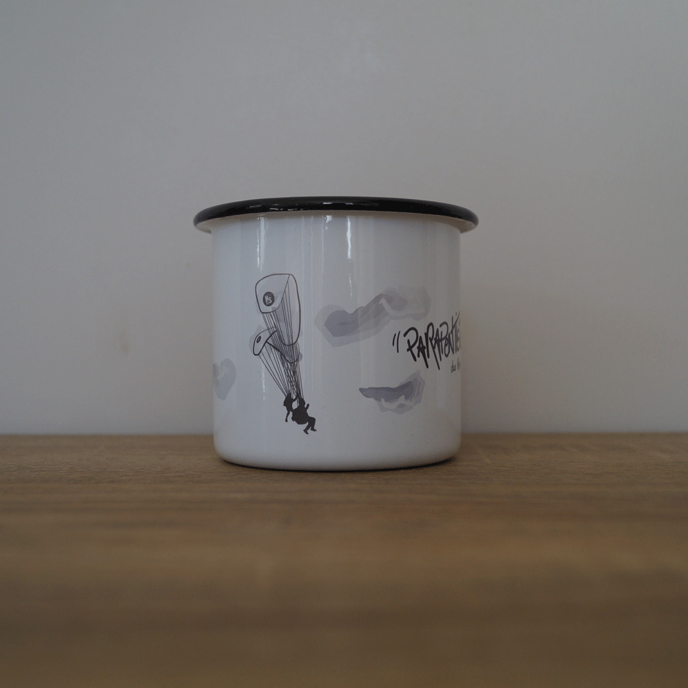 Mug acier inox émaillé | Parapentiste 