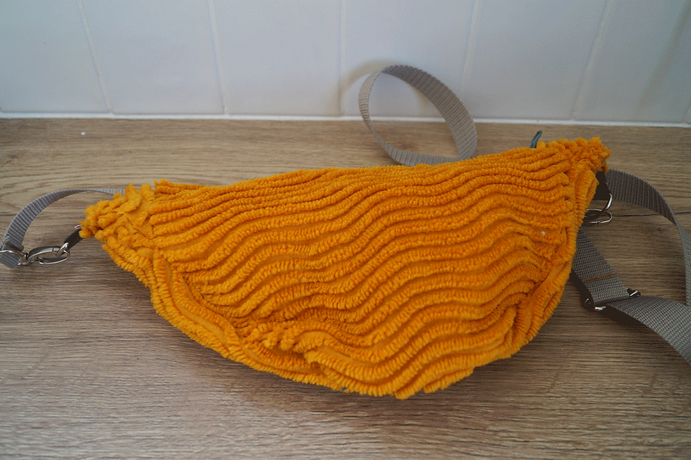 Sac | Sac banane | Sacoche | Jaune moutarde | Recyclé face