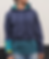 Thumbnail: Crop sweat à capuche | Bleu marine turquoise