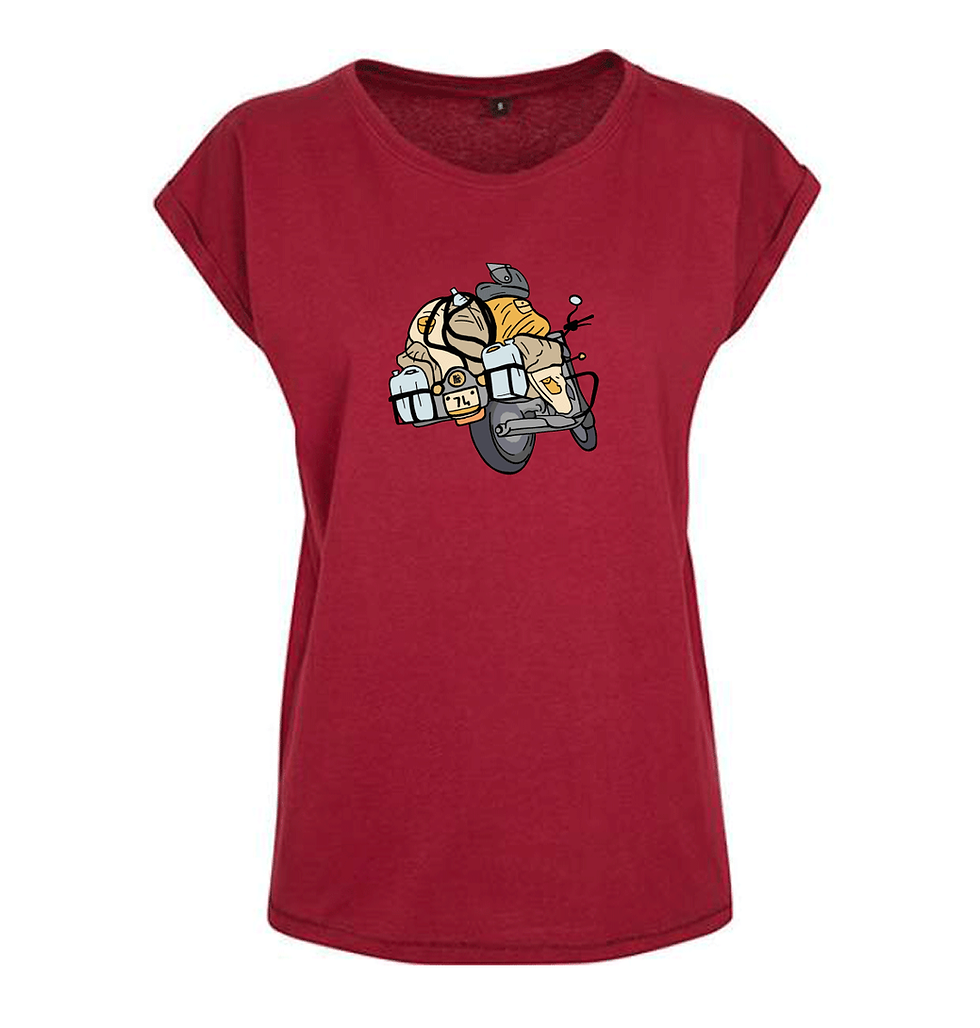 Thumbnail: Tee-shirt pour femme Moto coupe évasé ou cintré Hot Savoie 74 vetement streetwear dédié imaginé et fabriqué en haute-savoie