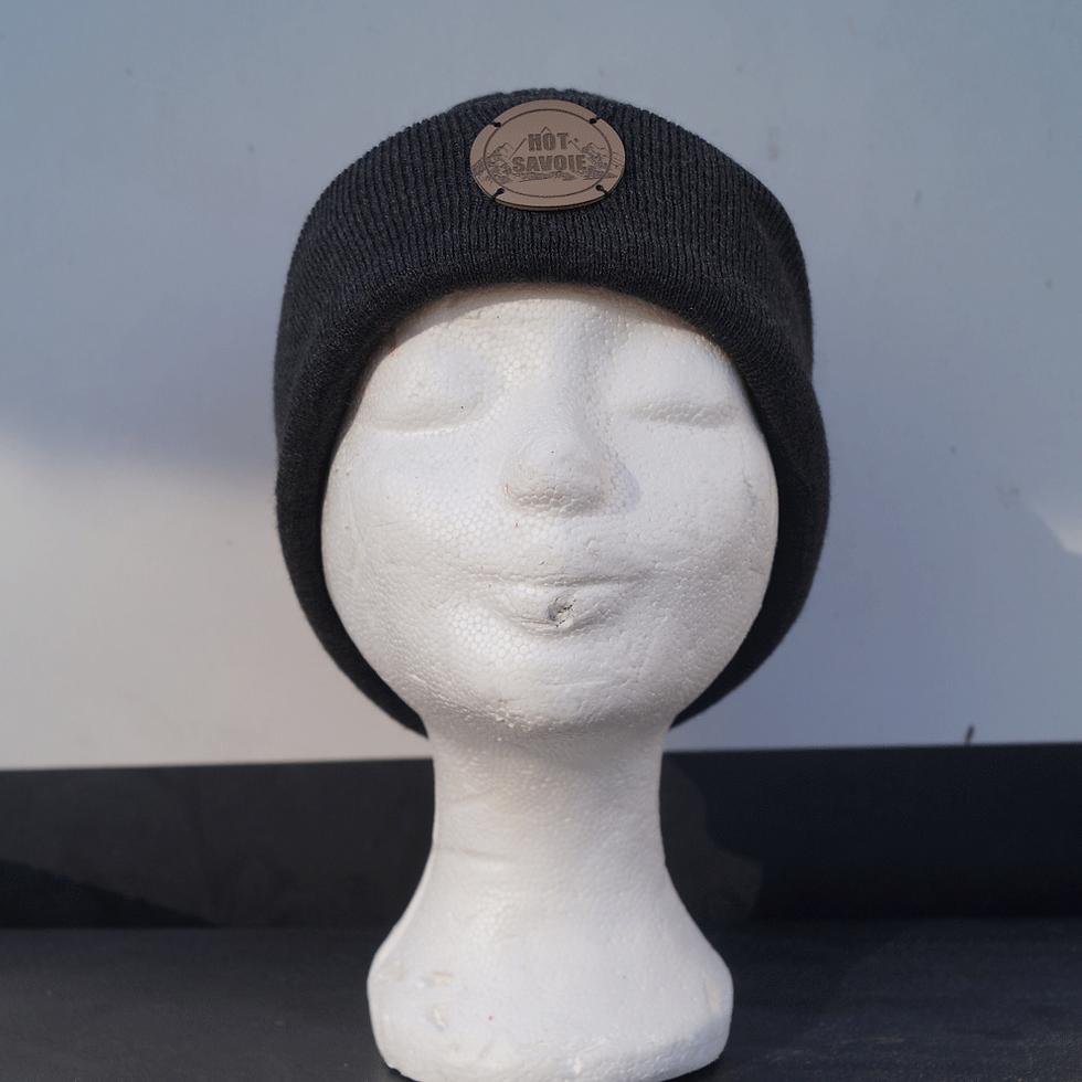 Thumbnail: Bonnet doublé polaire gris foncé montagnes