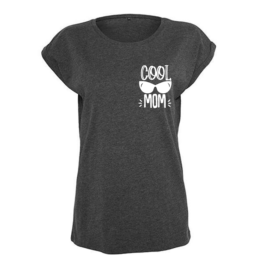 Thumbnail: Tee-shirt fête des mères "Cool Mom" gris foncé chiné