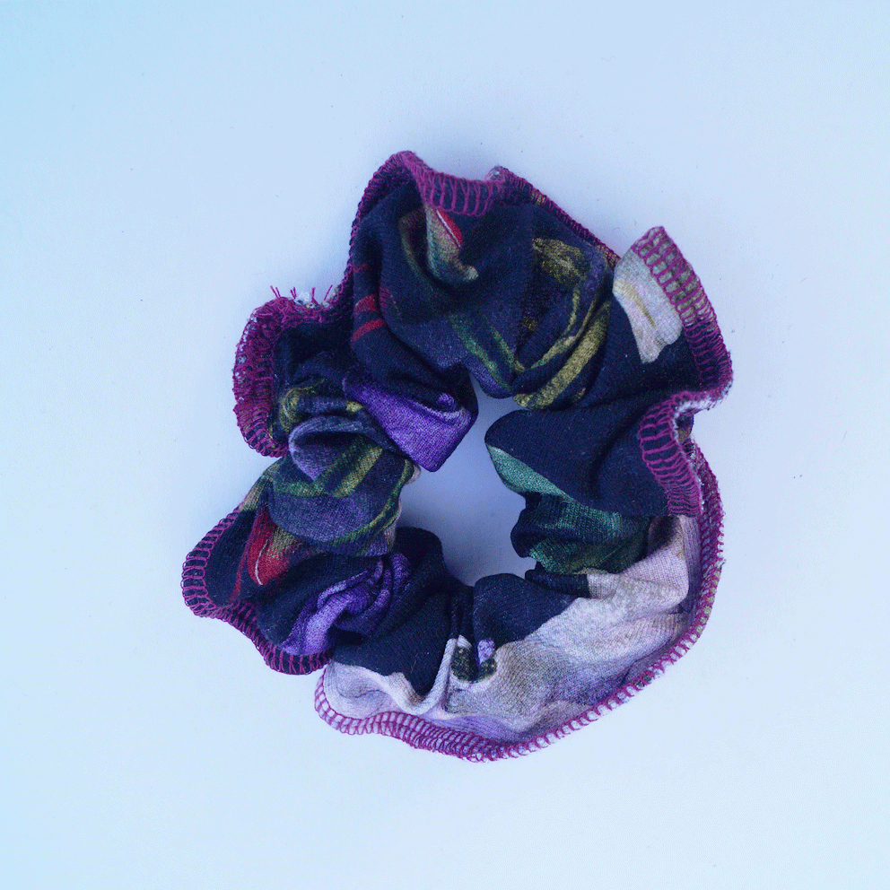 Chouchou prune mauve | Fait main | Chute de tissu