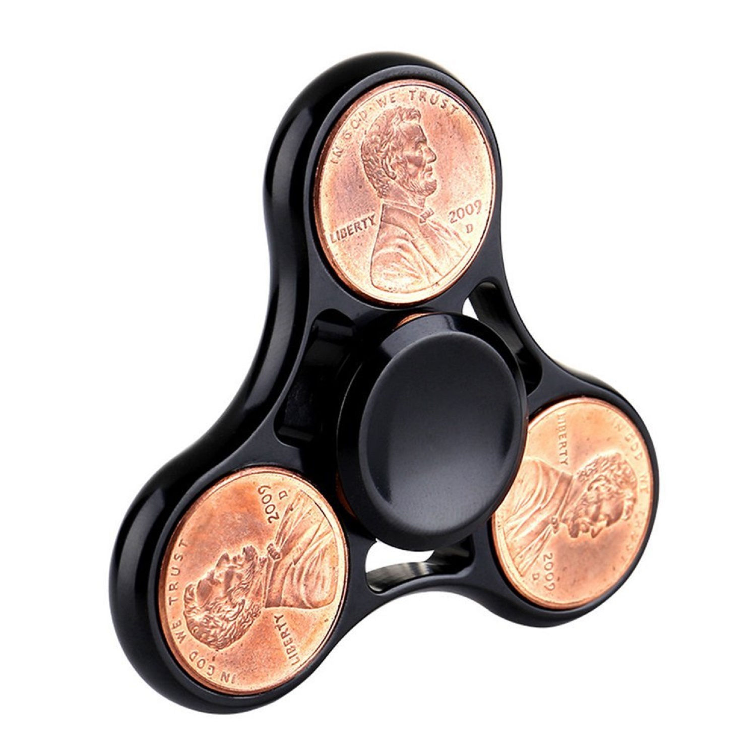 Penny/Coin Fidget Hand Spinner BLACK