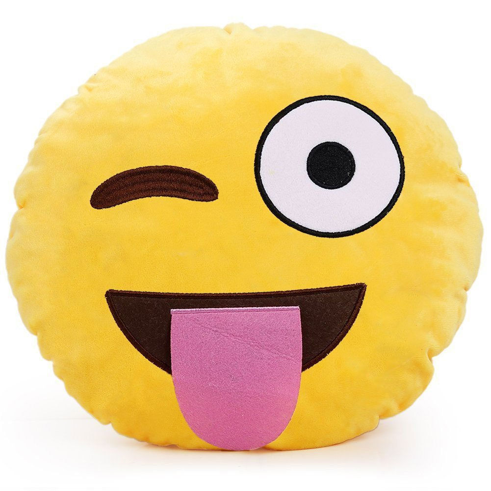 CRAZY WINK EMOTICON PILLOW SOFT HIGH QUALITY
