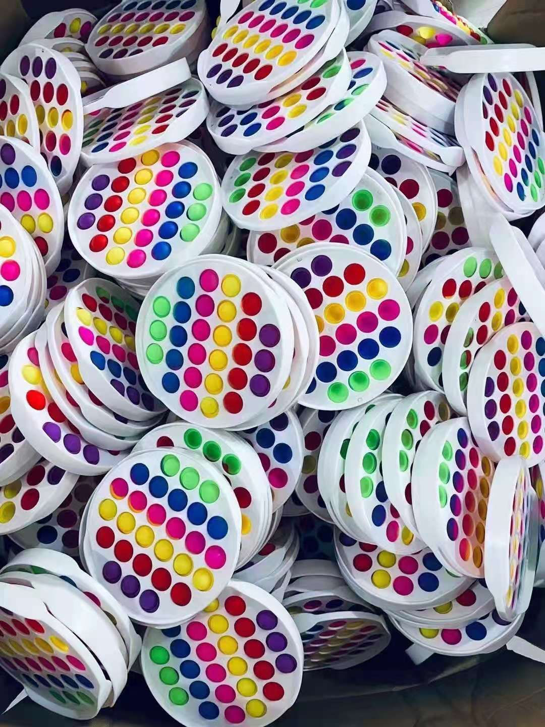 White Rainbow Round Bubble Pop Toys