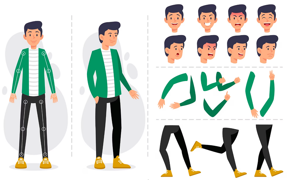 Eye-level view of a clean vector robot character created with the Pen Tool