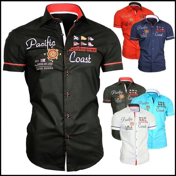 New Men's Short Sleeved Shirt Fashion Cotton Shirt