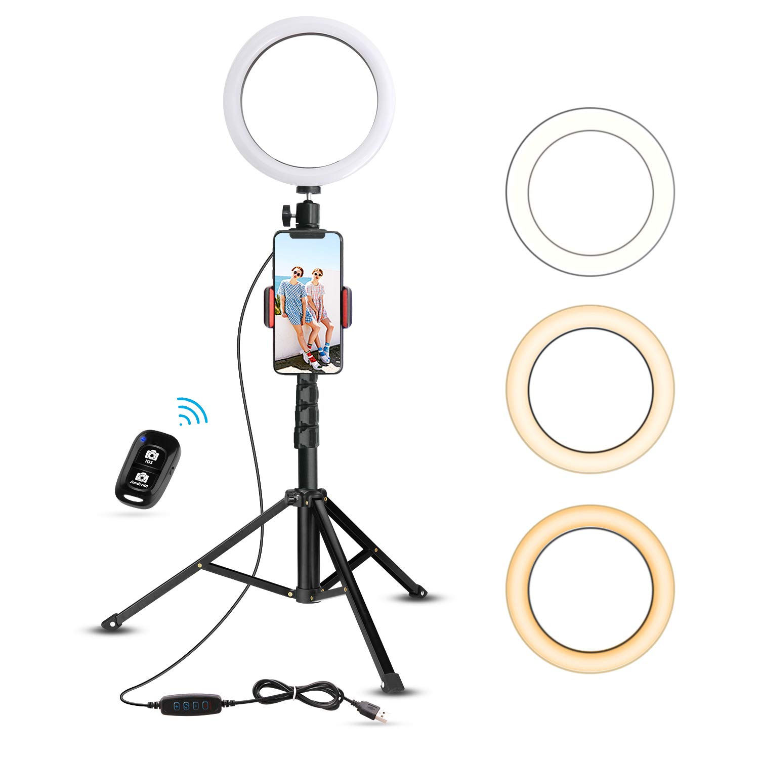 copy of 8" Selfie Ring Light with Tripod Stand & Cell Phone Holder for Live