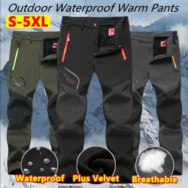 Thin/Thick 2 Styles Men's Outdoor Waterproof Hiking Trousers Camping Climbing Fi