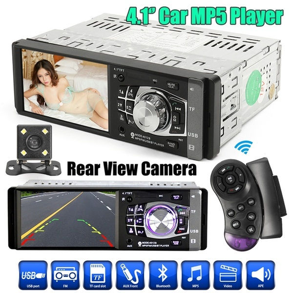 4.1" Bluetooth Touch Screen 1 Din Car Radio Stereo HD AUX FM USB TF MP5 Player w