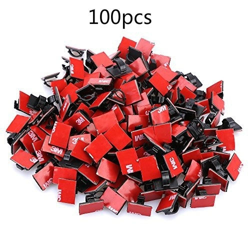 cópia de 100 pcs Adhesive Cable Clips Wire Clamps Car Cable Organizer Cord Tie H