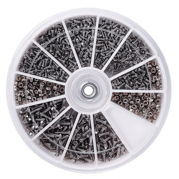 600pcs 12 Kind of Small Screws Nuts Electronics Assortment Kit M1 M1.2 M1.4 M1.6