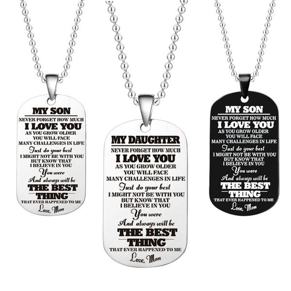 copy of Popular Stainless Steel Dog Label Military Necklace Comes from Love Mom