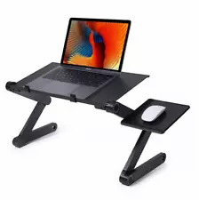Folding Laptop Table Computer Desk Stand Bed Sofa w/Mouse Pad Adjustable Legs