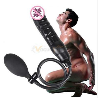 Inflatable Dildo Pump Cock Anal Butt Plug Expandable Penis Adult Sex Toy