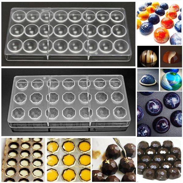 21/24 Grid Half Ball DIY Dessert Mould Clear Chocolate Candy Mold Hard Polycarbo