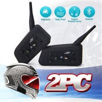 2PCS 1200M Motorcycle Bluetooth Helmet Intercom for 6 Riders BT Wireless Bluetoo