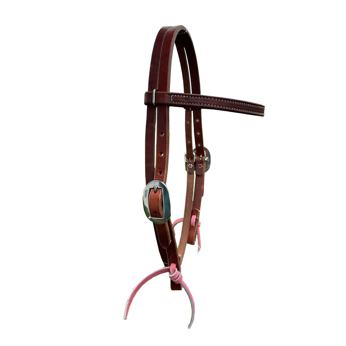 Browband Pink Tie String - Dark Oil