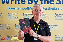 John S Frisby launching his book at the Bournemouth Writing Festival