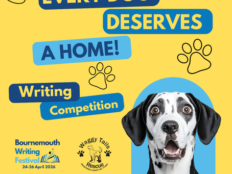 Bournemouth Writing Festival partners with Waggy Tails Rescue for 2026 Children’s Writing Competition