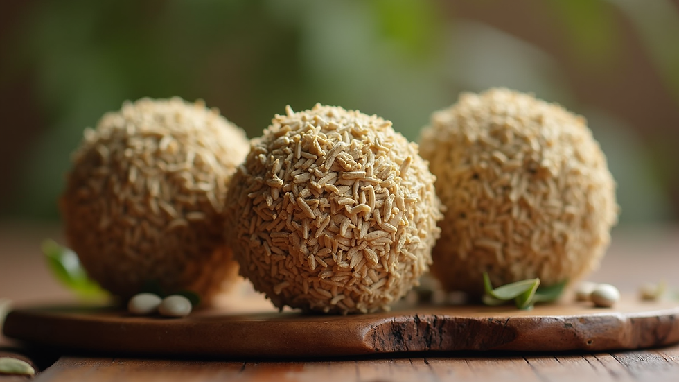 Close-up view of herbal compress balls used in traditional Thai massage