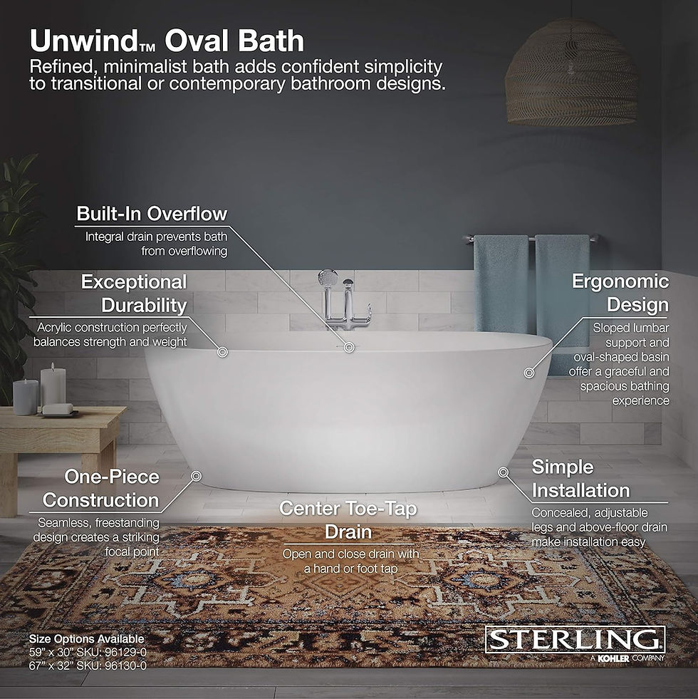 Kohler oval bath tub, Sterling Tampa Bay, FL