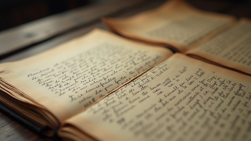 Close-up view of historical documents shedding light on genealogy