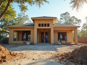 Custom home under construction in Tampa Bay