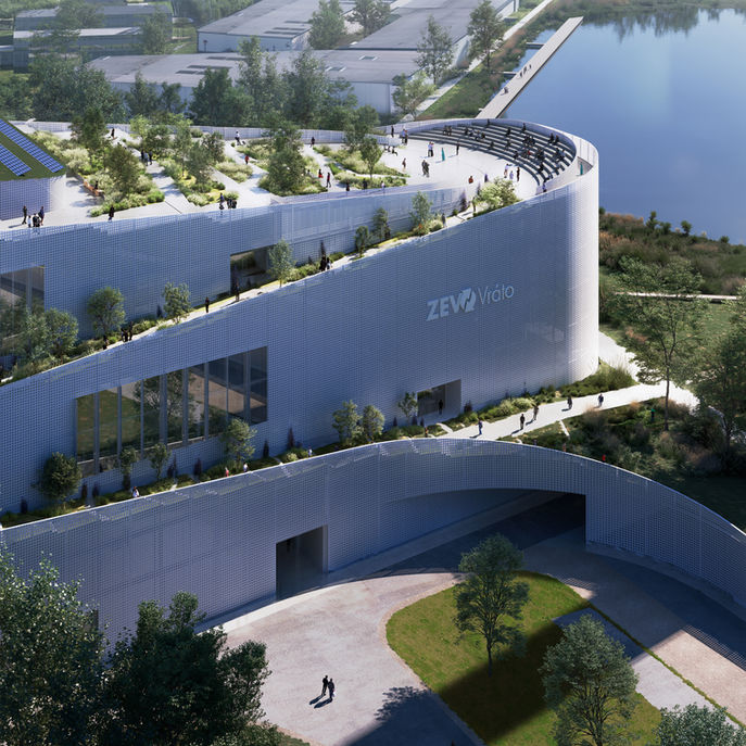 The three layered volume creates a new public space in the city. Offering both more intimate spaces for recreation as well as large flexible areas for events and gatherings. The public accessible areas are clearly separated from the operational areas for the industry.