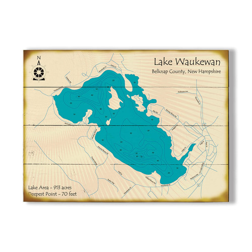 Lake Waukewan Shop Vintage Maps