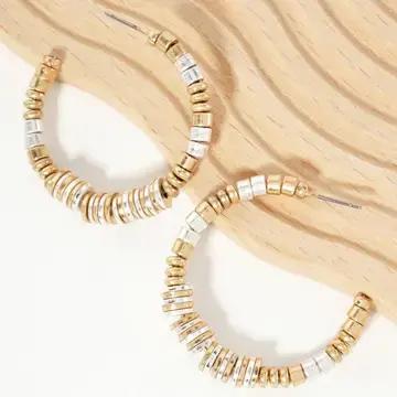 Beaded 40mm Hoops