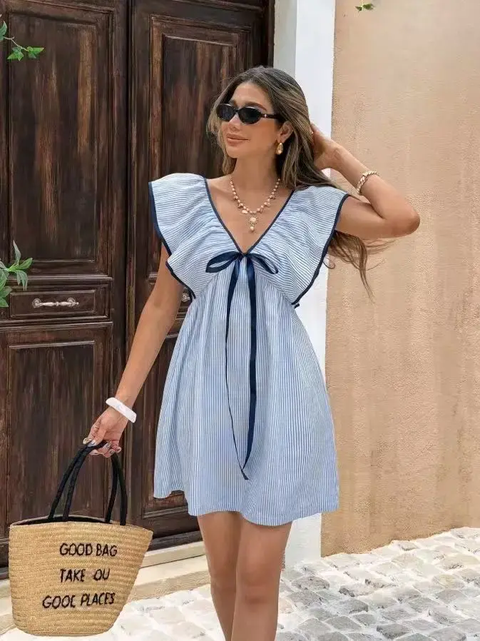 V-Neck Mini Dress