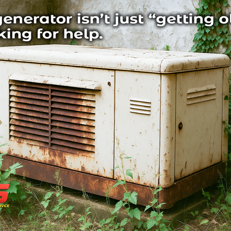 Old generator in the weeds