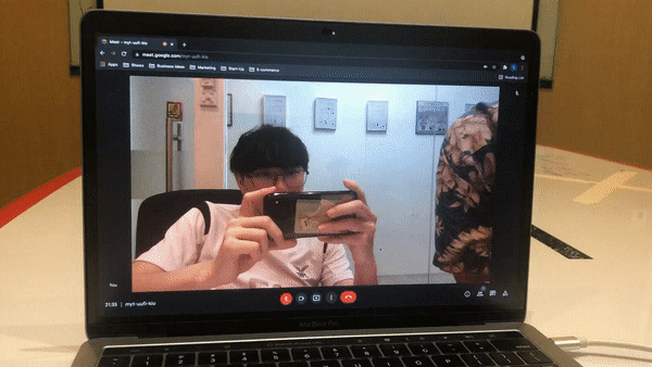 Turn off google meets camera to share screen