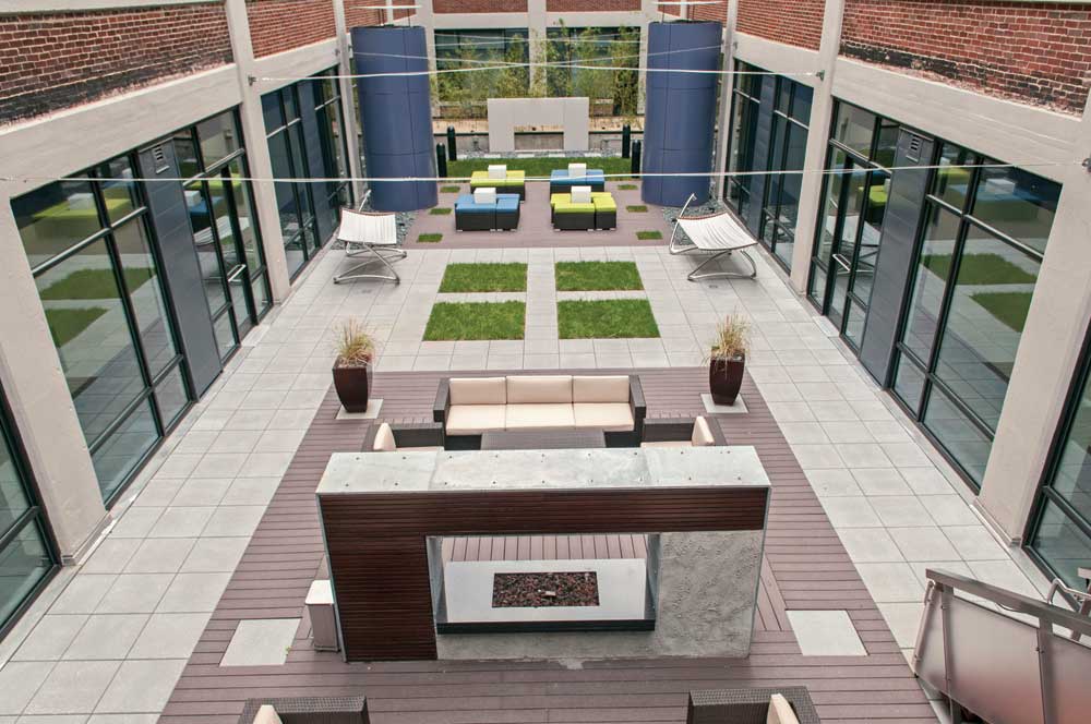 Foundry Lofts courtyard