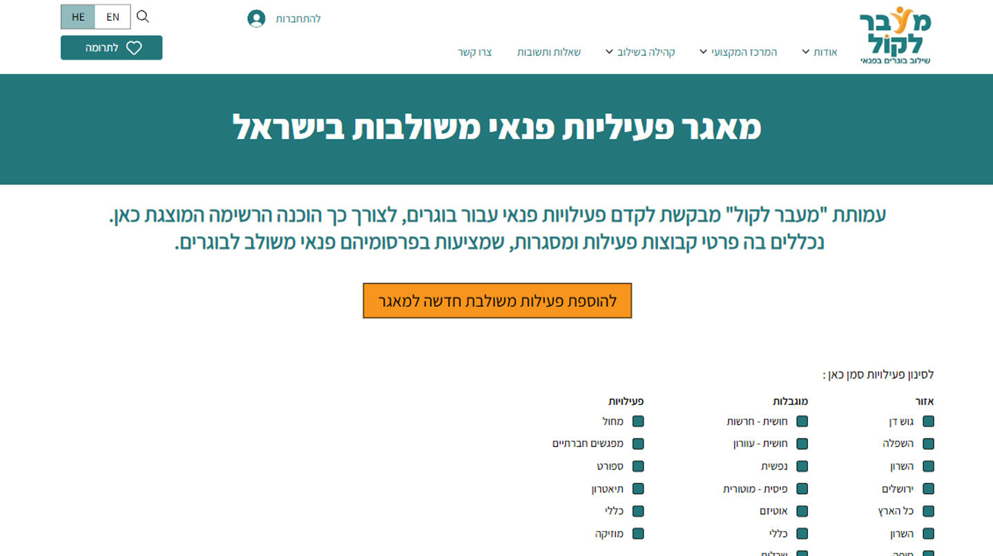מאגר פעילויות פנאי