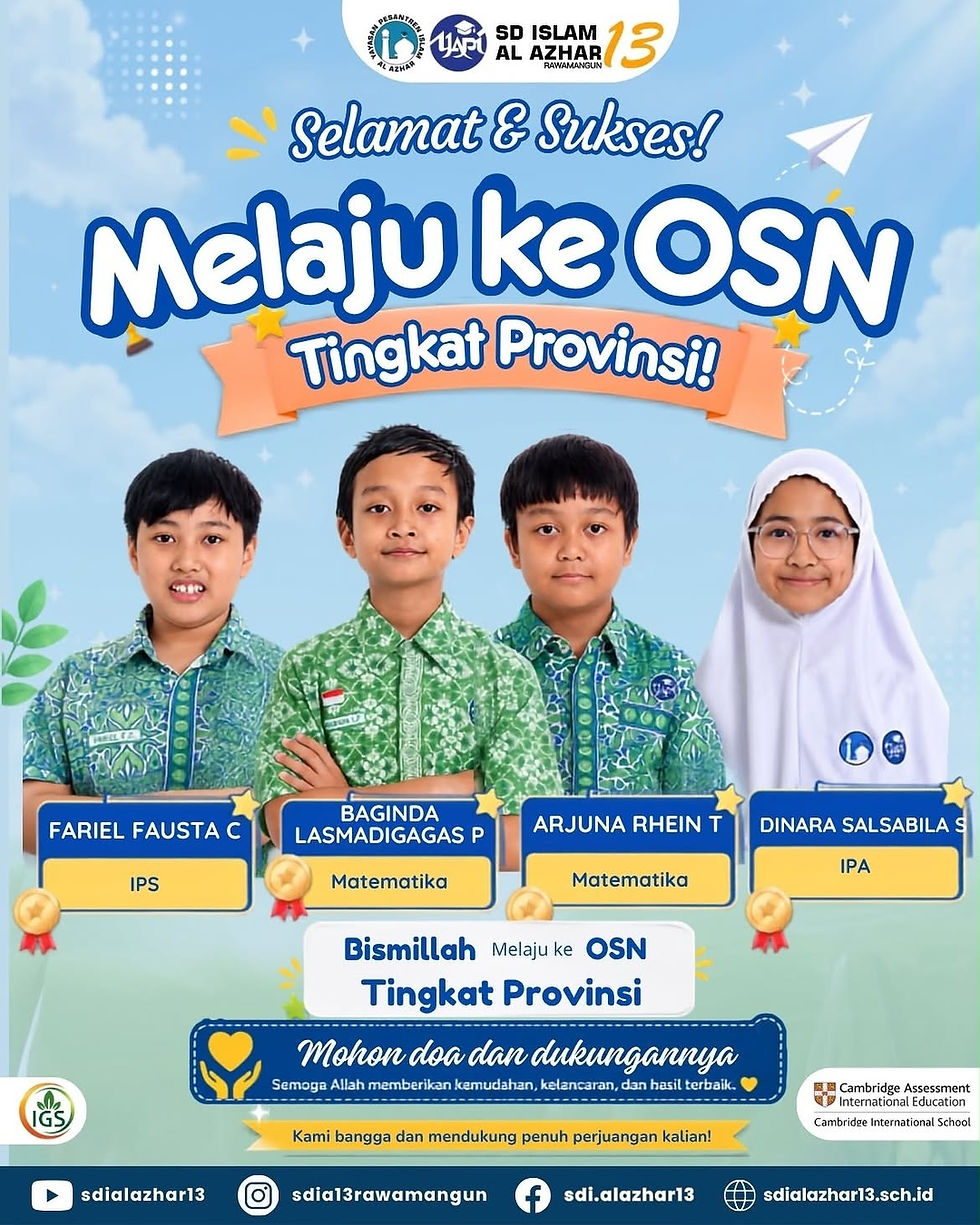 Poster ucapan selamat dan sukses melaju ke OSN tingkat Provinsi