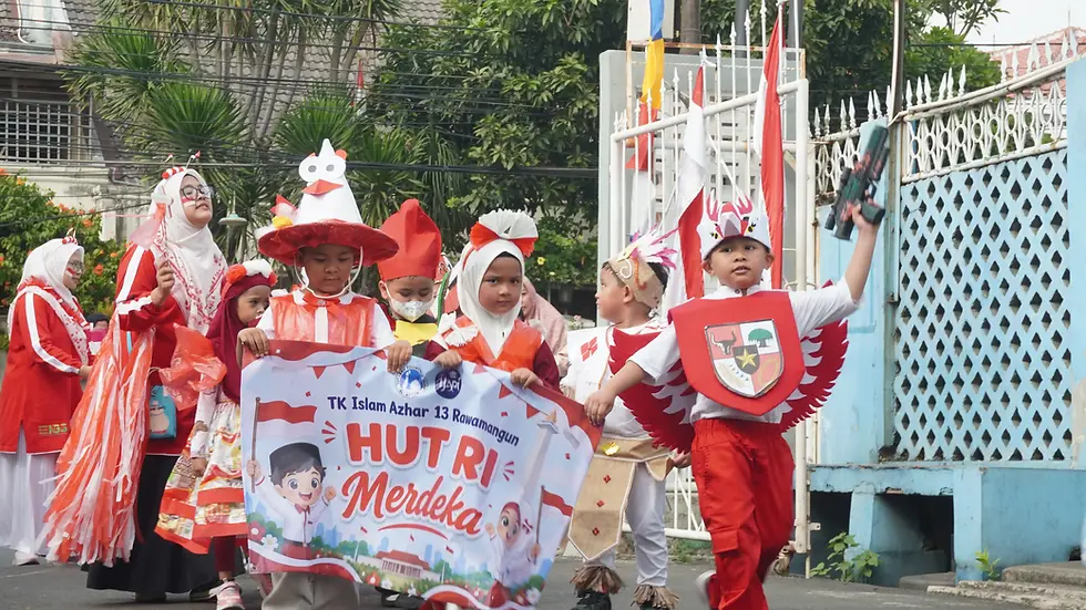 Semarak Penuh Warna: Keceriaan Pawai Merah Putih Playgroup Sakinah Rawamangun