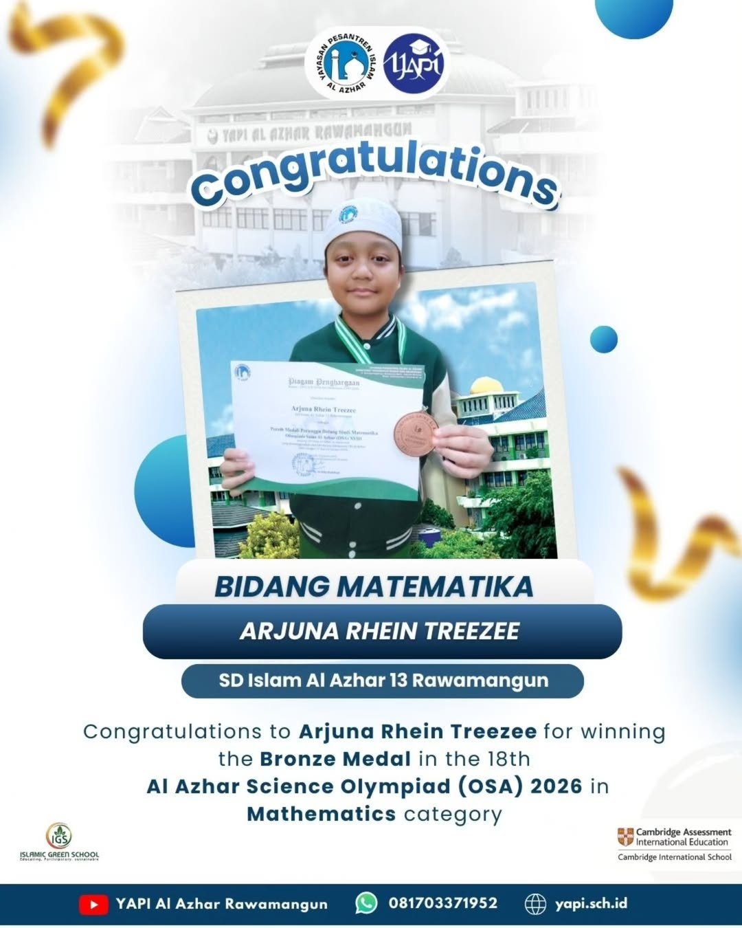 Azhar R&b Arjuna Rhein Treezee | YAPI Al Azhar
