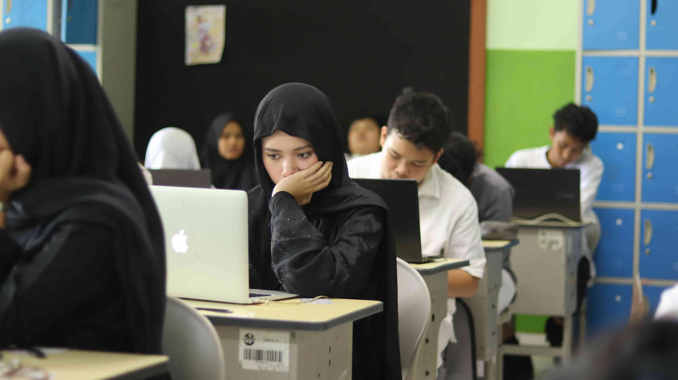 Salah seorang murid yang melaksanakan asesmen