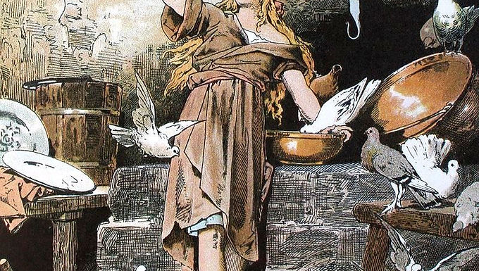 Foreword Fairy Tales Series articles discuss a hidden aspect of apparently innocent tales with happy endings. The stories tackled in this series were part of countless childhoods and helped to shape the personalities and lives of kids around the world. Due to the huge influence of these tales, these series of articles aims to delve deeper into the beginning of Fairy tales, track the original manuscripts of some of the most popular fictions, and analyze the changes made throughout the decades. The articles will also look at these fairy tales through a psychoanalytical lens, to try to decipher the implicit symbols and meanings. Fairy Tales Series is mainly divided into 6 articles, as follows: •  The Origin of Fairy Tales  • Once upon a time: The Oldest Fairytale; Snow White and the Seven Dwarfs  •  Midnight Mystery: Cinderella  • Cursed to Slumber: Sleeping Beauty   • The Ultimate Sacrifice: The Little Mermaid   • The 21st Century Fairytale: A modern twist on traditional works. 
 Midnight Mystery: Cinderella Figure 1: Alexander Zick’s illustration of Aschenputtel  (1900) 
 Fairytales are known to have numerous retellings and reinventions accumulated over the years and cultures. Cinderella is no exception to that rule, as it is a transcultural classic tale that survived the test of time. It has evolved and changed, but has preserved its main iconic features, like the pumpkin carriage, the midnight escape and the renowned glass slipper. The story has caught the attention of scholars and writers from around the world, who have analyzed it from a psychological, moral, and more recently, a feminist point of view. According to Stewart (2000), “folklorists have identified over 700 variants of Cinderella ”. This article will attempt to track the origins of the tale and the changes that it underwent over time in order to adapt to the different norms of the developing societies. Based in oral traditions, Cinderella is a folktale passed down from one generation to the next. It is widely believed that writers such as the Brothers’ Grimm and Wilhelm heard these tales roaming the streets and accumulated them. According to Baum (2000), “What they brought back they then edited, like the good ethical binary German men they were: anything that didn’t suit their “Christian” standards simply disappeared”. Fairytales were meant to teach children, especially young girls, obedience and good social conduct, thus, their content should fit the standards. The first recorded manuscript of Cinderella is a translation of Perrault’s Cendrillonou la petite pantoufle de verre, published in 1697.The Brothers’ Grimm’s version Aschenputtel was only released about 100 years later, in the 19th century, which included dark and disturbing scenes. In their adaptation of the tale, one of the ugly step-sisters cuts offher heel and toes in order to fit the glass slipper. De la Rochère (2016) argues: “ Once child readers became the target audience for collections of fairy tales or of illustrated editions of individual tales such as Cinderella, translators adapted the texts to prevailing expectations of child behavior and experience, perceived needs and competences often with a didactic, moral and religious intent”. Figure 2:Oliver Herford’s illustration of Cinderella (1909) 
 The protagonist of Cinderella  is the perfect model of a housewife, a damsel in distress whose only goal is to find a wealthy husband to care for. From the beginning of the story, she attends to her cruel step-mother and her two evil step-sisters. Her conditionis mostly based on the absence of a father figure to protect her from that horrific fate. Feminists often discuss the veiled misogynistic aspects of fairytales and its consequent effects on children’s mentality. Ezell (1994) argues in TheCinderella Syndrome  that “there is a connection between the features of fairy-tale, where girls wait for godmothers and princes to come to their rescue, and women's fear of independence in their adult lives”. It is significant to mention that although Cinderella is a female-dominated story; it is still confined within a toxic patriarchal atmosphere. The evil step-mother oppresses, silences and harasses Cinderella, treating her as a servant. She forbids her to go to the prince’s ball so that her beauty doesn’t overshadow her step-sisters. The concept of beauty in the fairytale is pejorative yet needed in order to reach the “happily ever after”. The most recognizable feature in Cinderella is the protagonist’s glass slipper. She goes through the painful and excruciating experience of walking in heels for an entire night as Baum (2000) explains in his article: “she must dance in an unforgiving shoe which at any moment threatens to break, replace her barefoot, bloody, and utterly helpless”. Baum (2000) argues further that this is due to a translation error; from the French version mentioning a “velours” or velvet shoe to a “verre” or glass one. Consequently, a velvet shoe could very easily fall off, whereas a glass one would have shattered the minute it hit the floor. Another interesting moment of the story is the fact that,while at midnight everything else returns to its original form, such as the magical dress and the pumpkin carriage, the glass slipper remains intact. 
 Figure 3: Hans Printz’s Poster of Cinderella (1905) Clothing and physical appearance are given a tremendous importance in the famous fairytale. Cinderella is hated and envied for her physical beauty. Her fairy godmother gives her a make-over and a ball gown in order to win the prince over. She is presented with a carriage and butlers to appear wealthy and accepted into the castle. This prioritizes social status and finances over personality and morals, thus setting a bad example for the younger influential generations. The Prince supposedly falls in love with Cinderella, without knowing her name or even recognizing her face among the residents of the kingdom. The story reflects a shallow and close-minded, yet common, attitude. Baum (2000) explains: “Having had no time to know Cinderella as a woman apart from her unpleasant family, we have certainly failed to meet the Prince, and know nothing of this man except that he is extraordinarily superficial, a late bloomer, and wholly dependent upon his parents”. Therefore, the story fails to set an adequate role model, not only to young girls, but to boys as well, who are taught to judge women by their looks. Figure 4: Disney Walt Studios’ Cinderella Midnight Clock Tower  (1950) Furthermore, Cinderella is instructed by her fairy God-mother to return home by midnight, before the magic dissipates. This showcases how women were forbidden to go out alone at night, for fear of what might happen to them. It displays the oppression and limitations that women faced, whereas men were never dictated or even advised in any way. Cinderella, being an exemplary lady, returns just on time, following the direct orders given to her. To sum up, Cinderella is a tale of submission, superficiality and obedience that ends up, unsurprisingly, with the pure, innocent protagonist marrying the handsome and rich prince. The story includes representations of unopposed slavery, family feuds and toxic patriarchy. It has lost some of its gruesome features over time, leaving behind the conventional "happy ever after" romance. The fairytale is not one to be adopted in the modern, progressive and, most importantly, feminist 21st century. 
 References Baum, R. (2000). After the Ball is Over: Bringing after the Ball is Over. Cultural Analysis , 1 , 69-83. De la Rochère, M. H. D. (2016). Cinderella acrosscultures: New directions and interdisciplinary perspectives . Wayne State University Press. Ezell, L. (1994). The Cinderella Syndrome: Discovering God's Plan When Your Dreams Don't Come True . Vine Books. Stewart, M. P. (2000). How Can This Be Cinderella if There is No Glass Slipper? Native American “Fairy Tales”. Studies in American Indian Literatures , 3-19. 
 Picture References Figure 1. Alexander Zick (1900) Aschenputtel [Painting], Märchen, Grot'scher Verlag. 
 
 Figure 2. Oliver Herford (1909) Cinderella  [Painting], Childhood's Favorites and Fairy Stories . Figure 3.Hans Printz (1905) Cinderella [Educational Poster], Turku Museum Center. Figure 4. Wilfred Jackson, Hamilton Luske, and Clyde Geronimi, Producer Walt Disney (1950) Cinderella Midnight Clock Tower  [Still Animation], Disney Walt Studios.