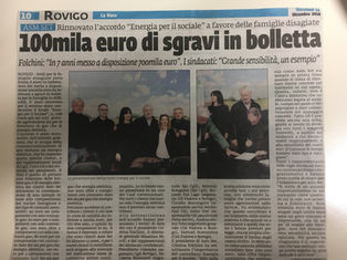 "100mila euro di sgravi in bolletta"