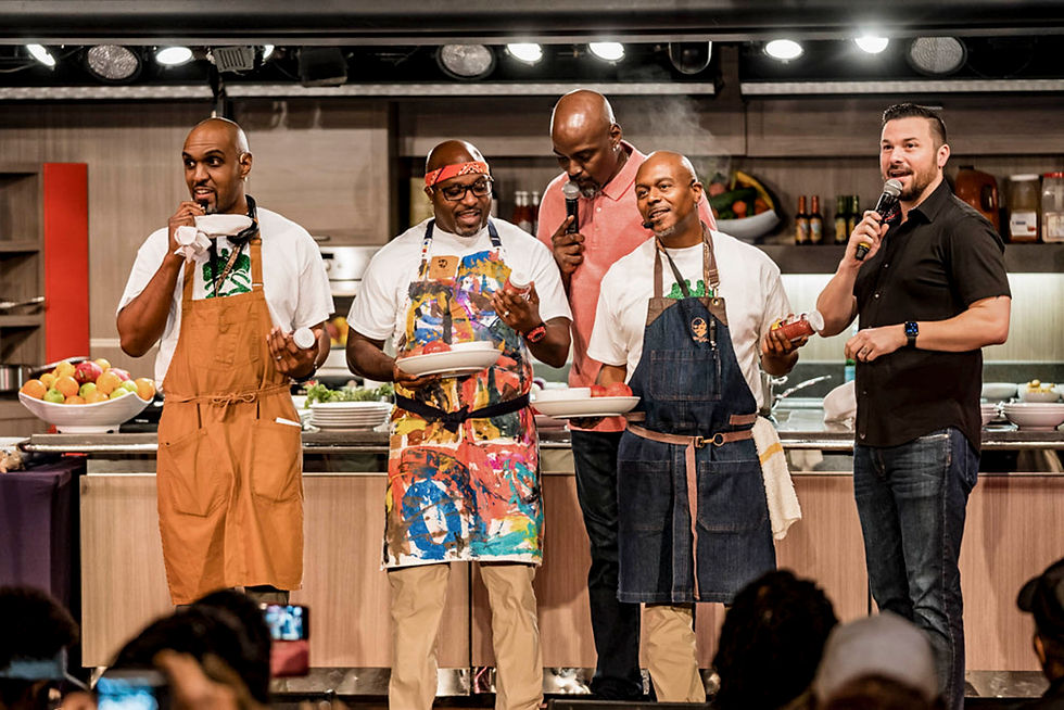 Celebrity chef Rome Brown TV personality, cooking show, demonstration in South Africa