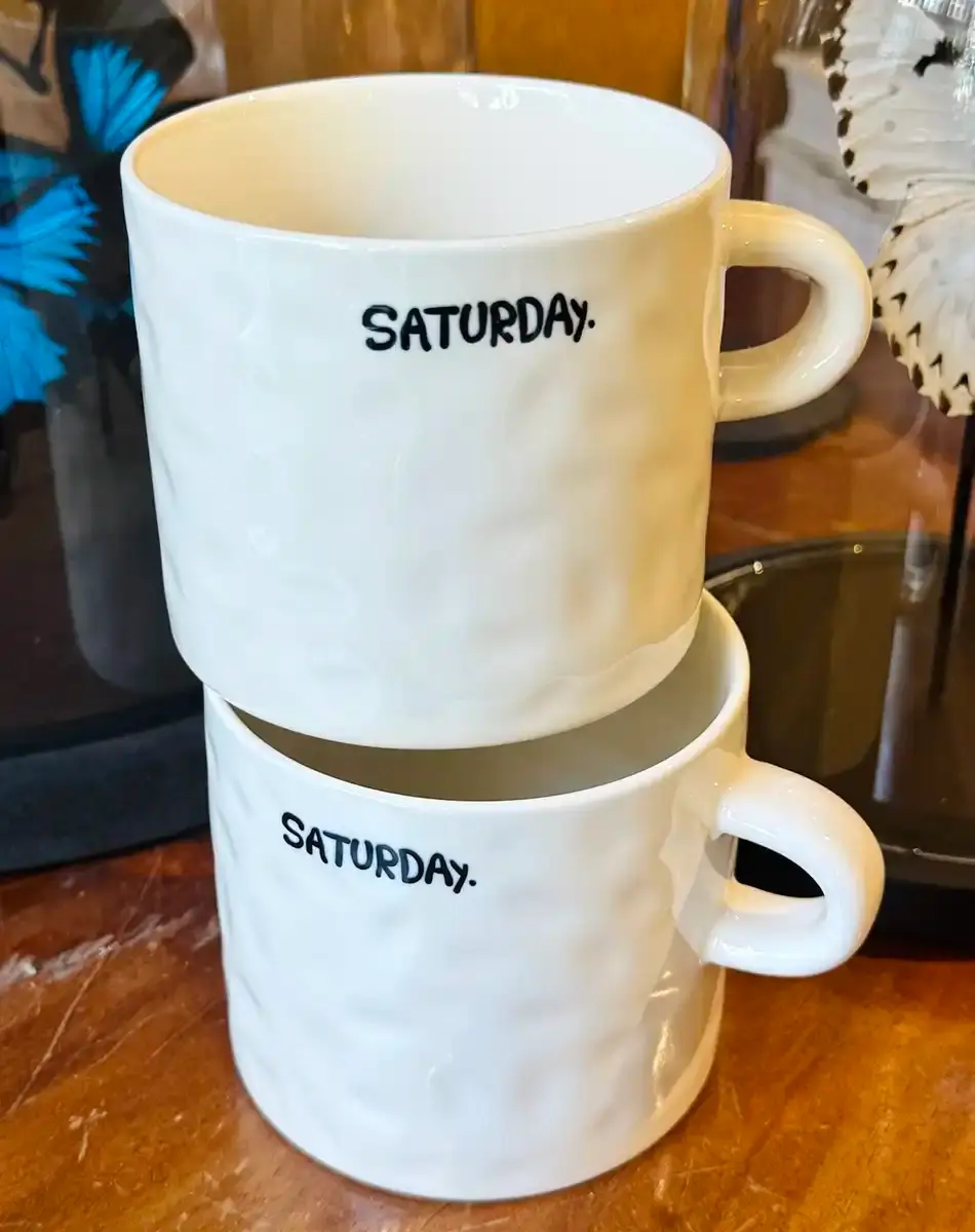 saturday tea mug by anna and nina