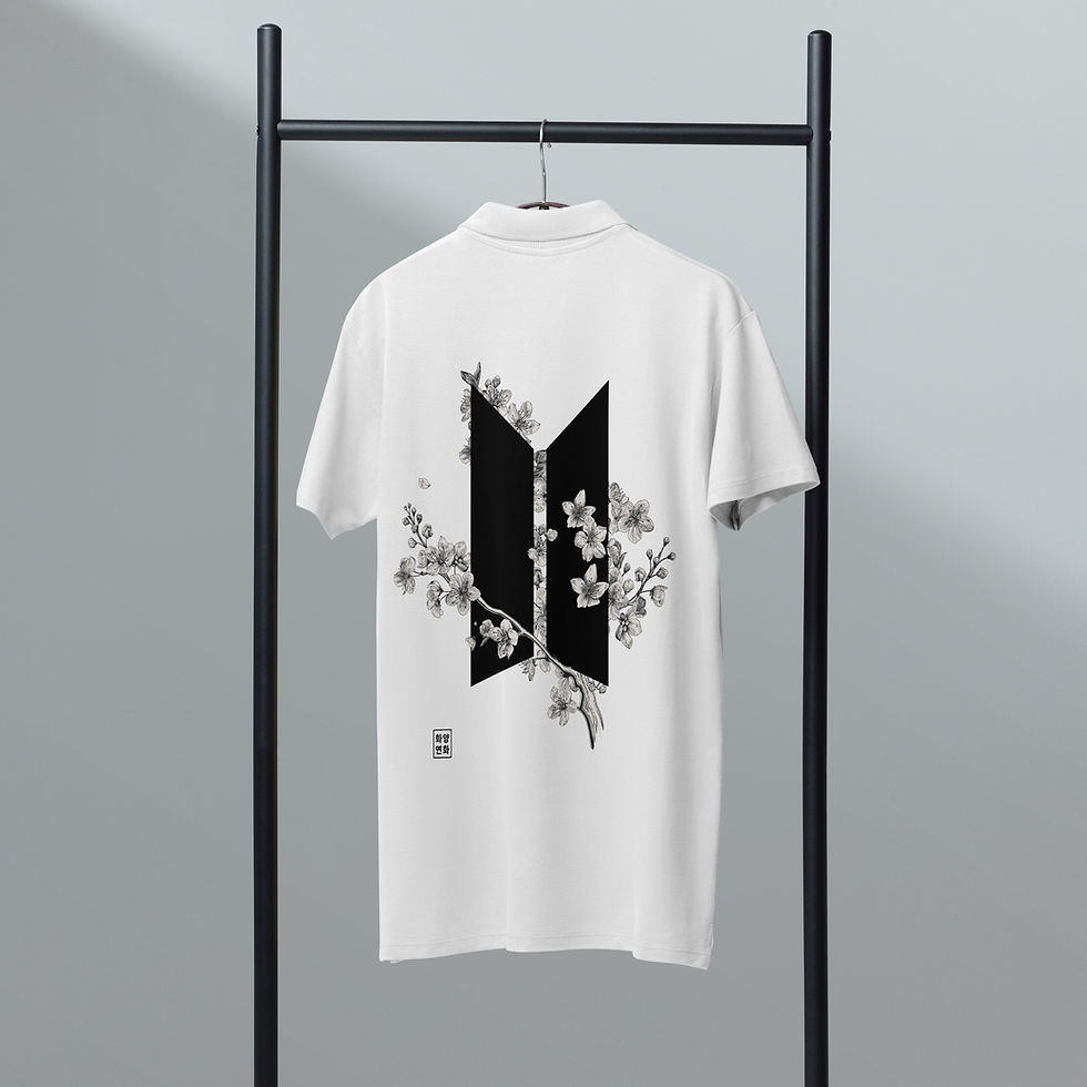 Miniature : BTS - Blooming Black - Polo piqué haut de gamme