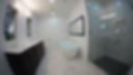 Modern bathroom company remodeling with tub and shower.