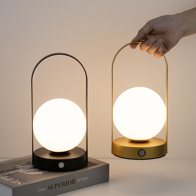 Dimmable Portable Wireless Metal Table Lamp with USB