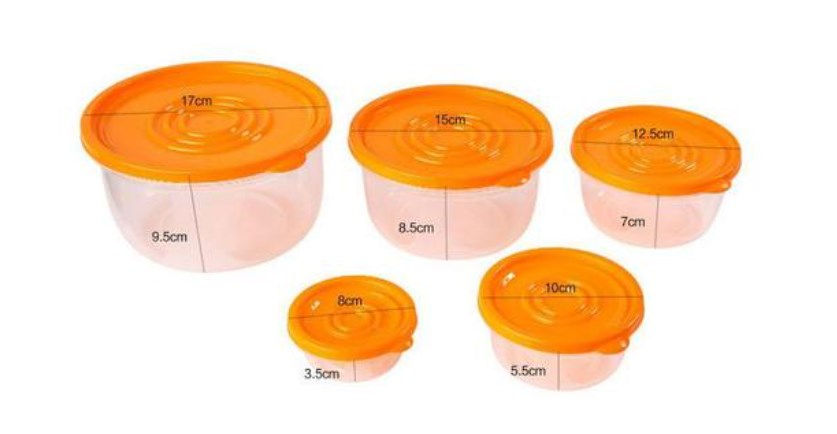 5-Piece Food Storage Container Set with Bento Box and Bowl